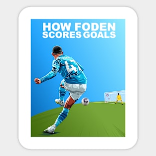 The Art of Foden: Illustrating Phil Foden's Goal-Scoring Mastery Sticker